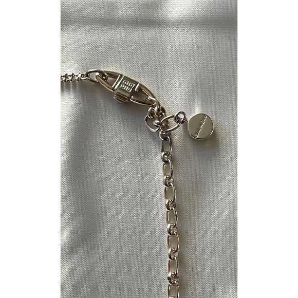 EUC Givenchy G Logo Mesh Rhinestone Choker Y2k 2000s Era Bridal Collar Silver - Picture 3 of 10